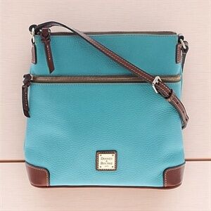 Dooney & Bourke Aqua Pebble Leather Shoulder Bag EUC